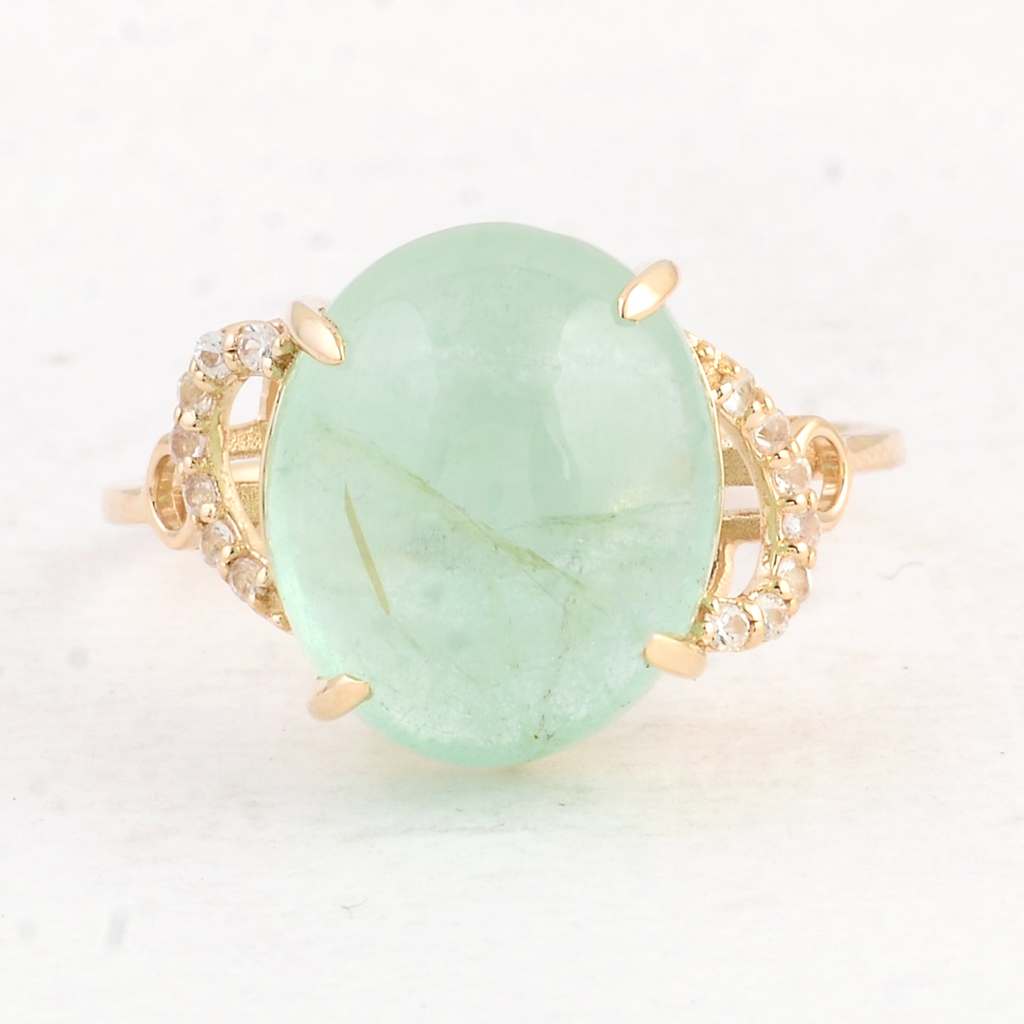 8.55 Ct Oval Emerald 14K Gold Ring
