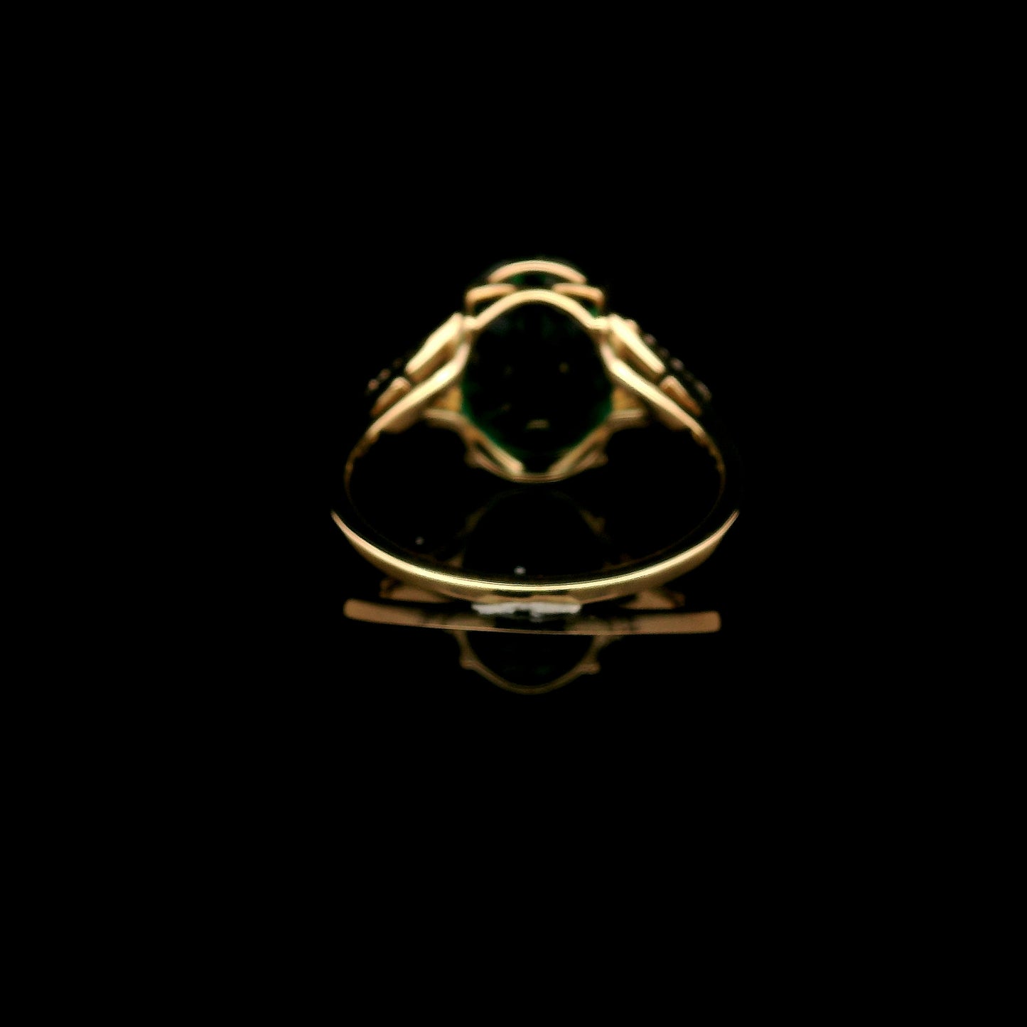 3.63 Ct Oval Mixed Cut Lab Grown Emerald 14K Gold Ring