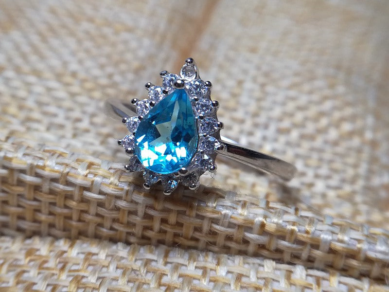 Blue Topaz 925 Sterling Silver Ring