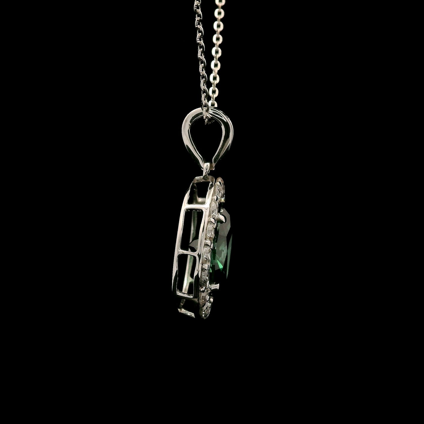 2.05 Carats Green Lab Grown Diamond 14K Gold Pendant