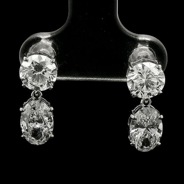 3.77 Carats Lab Grown Diamond 14K Gold Earrings