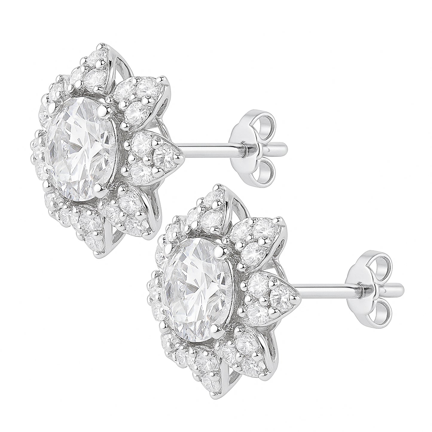 3.77 Carats Lab Grown Diamond 14K Gold Earrings