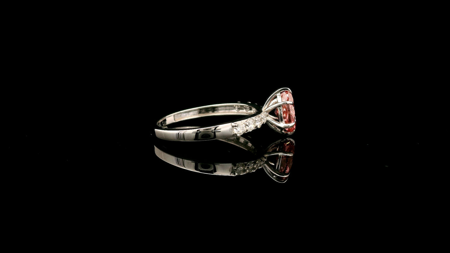 1.32 Carats Pink Lab Grown Diamond 14K Gold Ring