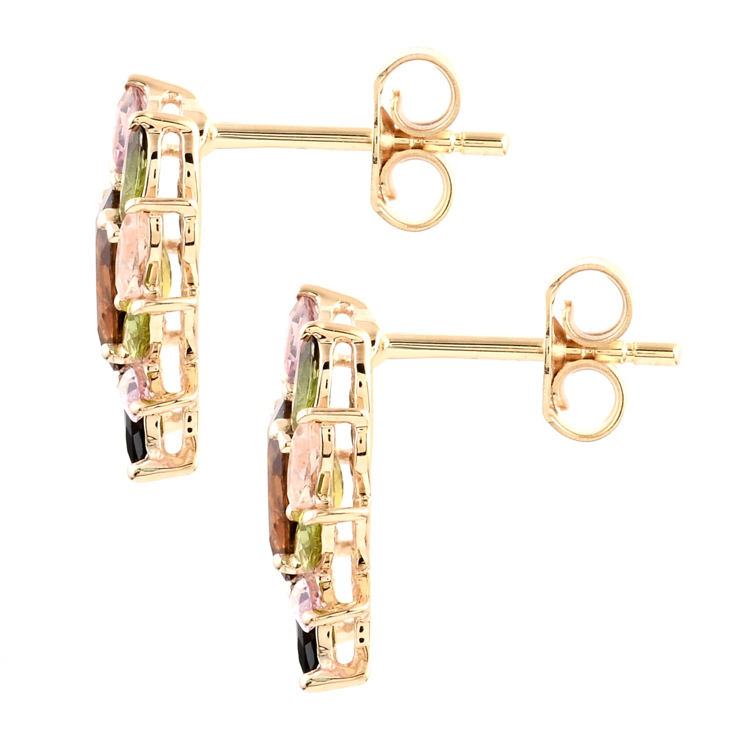 2.55 Ct Oval Tourmaline 14K Gold Earrings