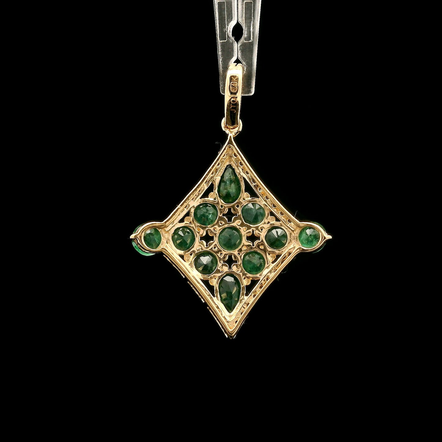1.70 Ct Pear Emerald 14K Gold Pendant