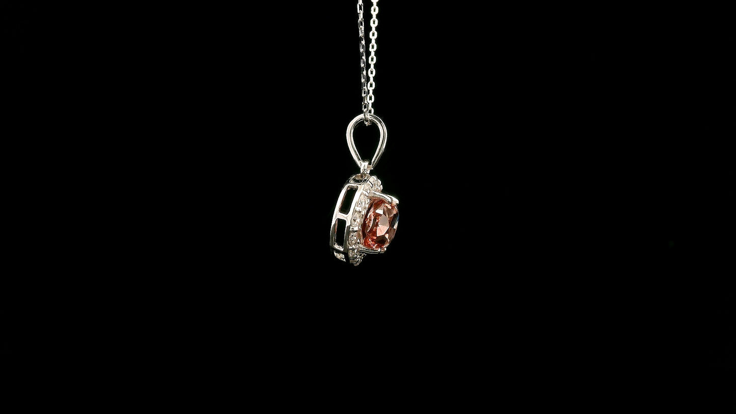 2.41 Carats Pink Lab Grown Diamond 14K Gold Pendant