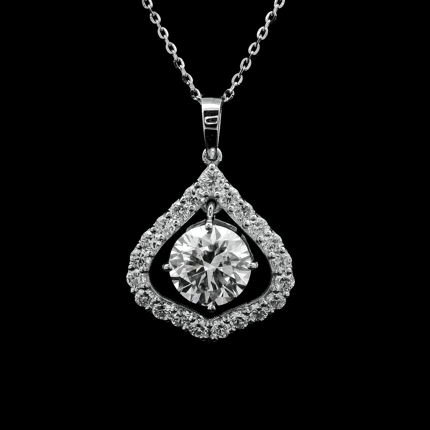2.36 Carats Lab Grown Diamond 14K Gold Pendant