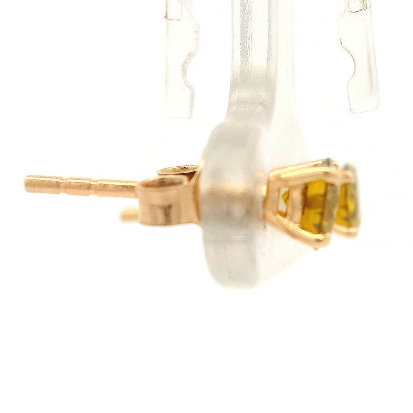 0.64 Ct Round Yellow Diamond 14K Gold Earrings