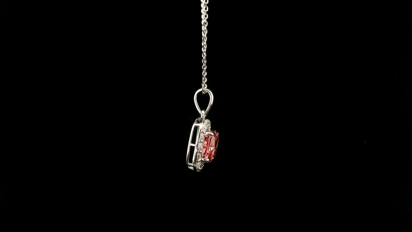 2.47 Carats Pink Lab Grown Diamond 14K Gold Pendant