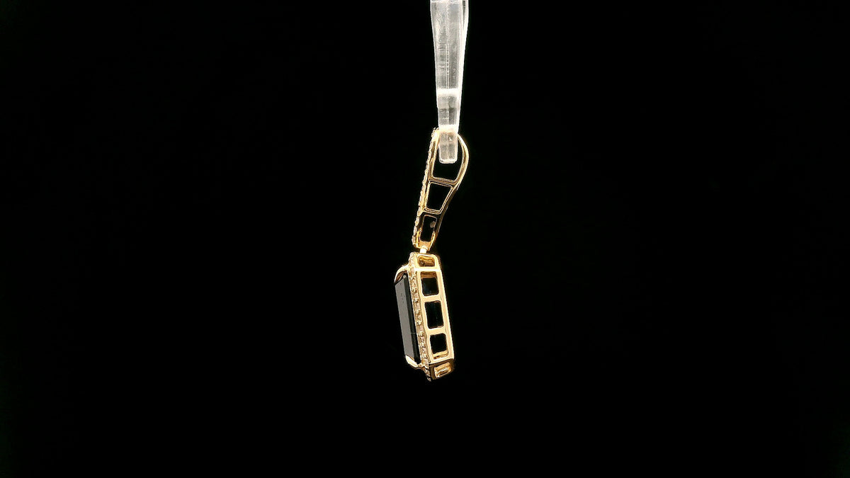 3.41 Ct Octagon Natural Sapphire 14K Gold Pendant