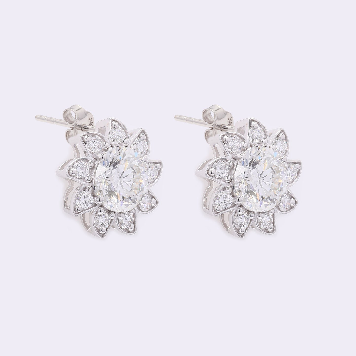 3.66 Carats Lab Grown Diamond 14K Gold Earrings