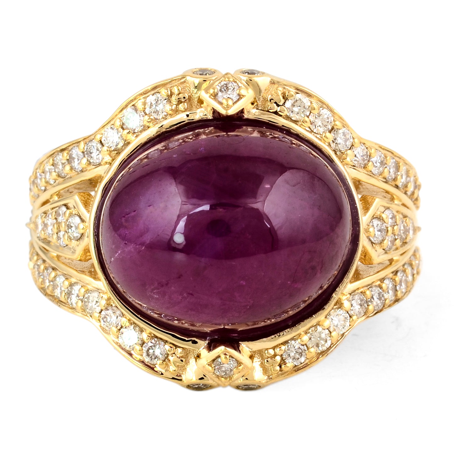 12.36 Ct Oval Ruby 14K Gold Ring