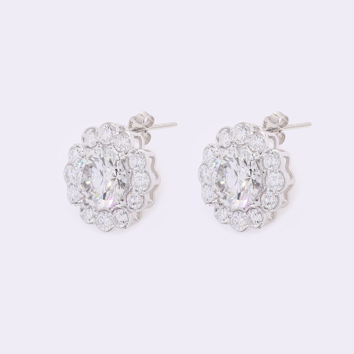 4.31 Carats Lab Grown Diamond 14K Gold Earrings