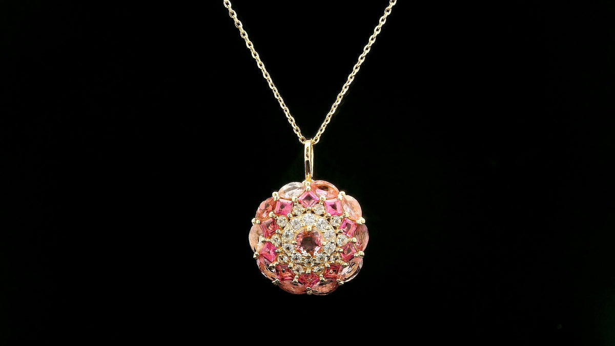 1.81 Ct Round Tourmaline 14K Gold Pendant