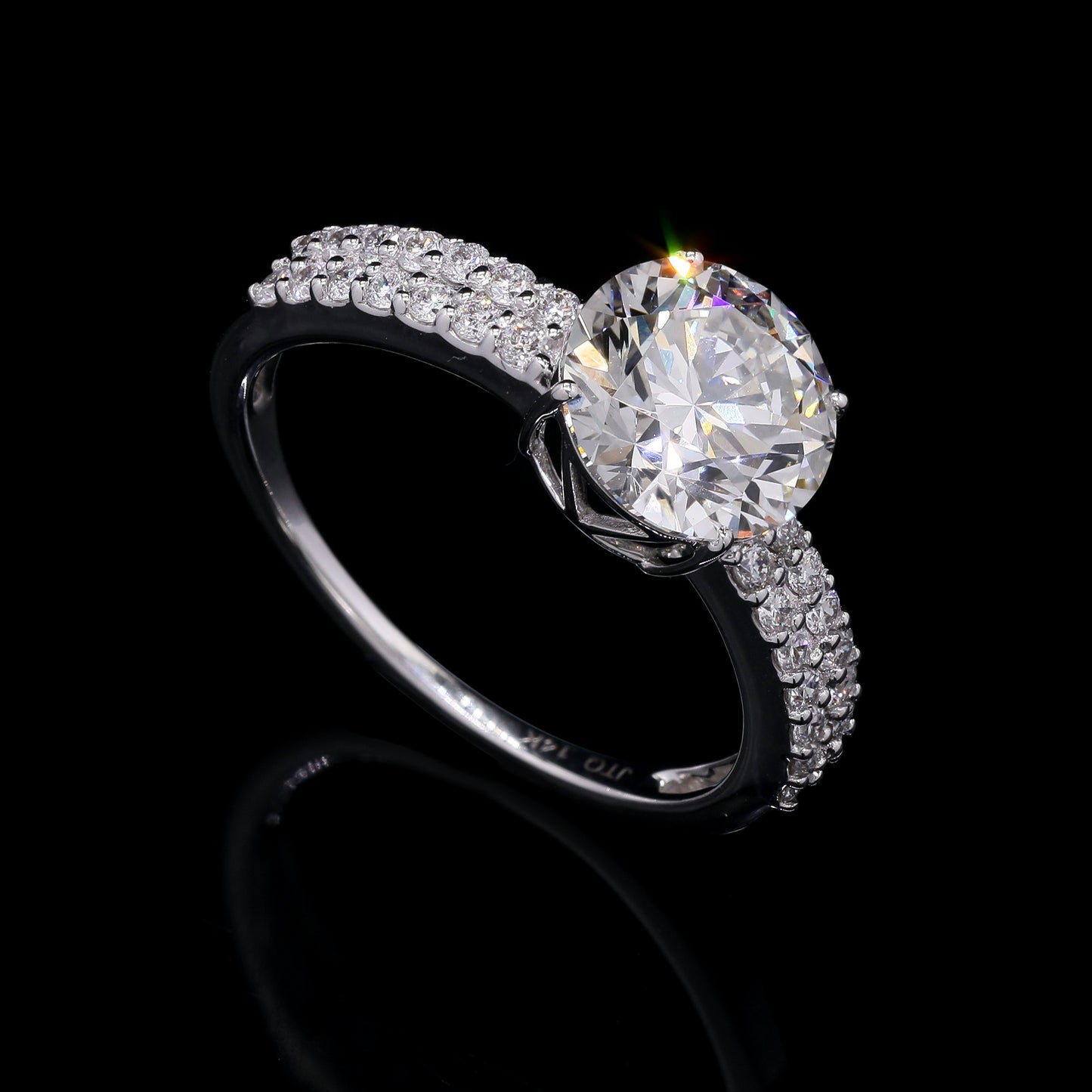 2.43 Carats Lab Grown Diamond 14K Gold Ring