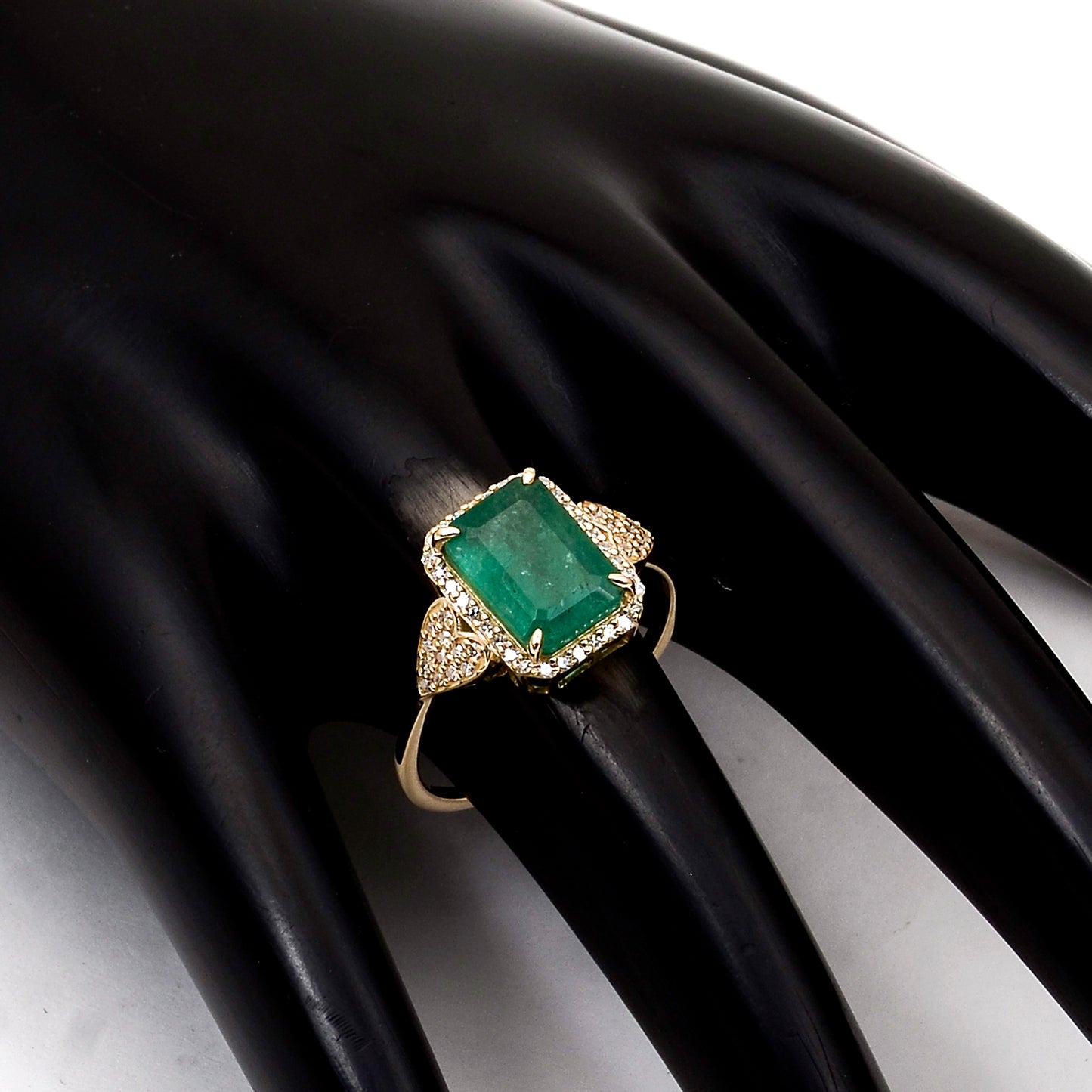 2.44 Ct Octagon Natural Emerald 14K Gold Ring