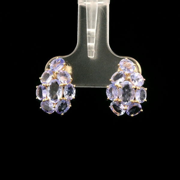 2.89 Ct Oval Tanzanite 14K Gold Earrings
