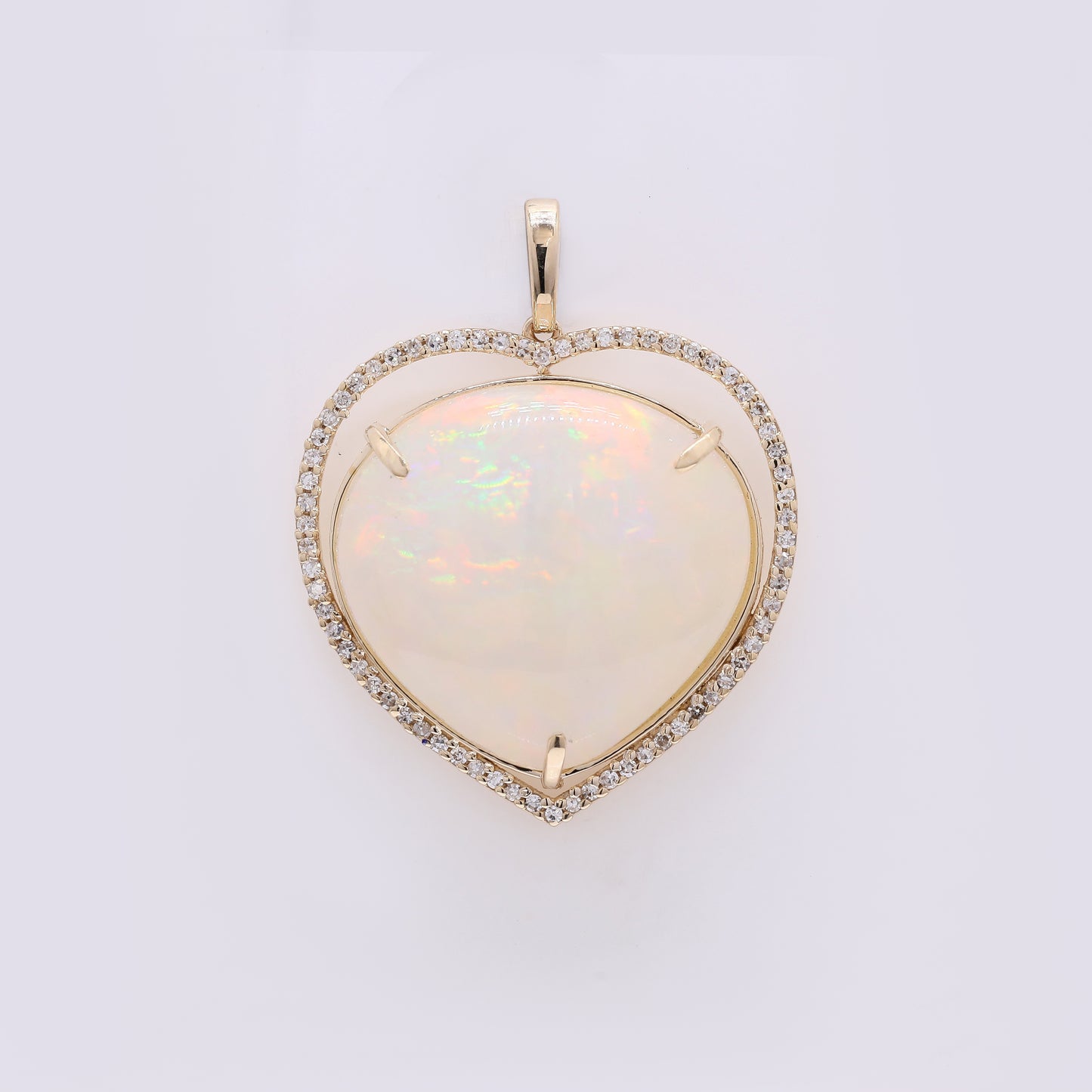 14.98 Ct Pear Cabochon Natural Opal 14K Gold Pendant