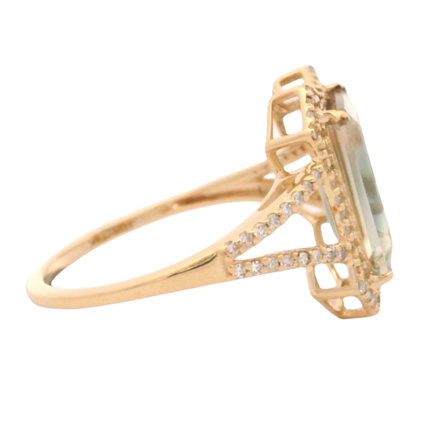2.27 Ct Baguette Oregon Sunstone 14K Gold Ring