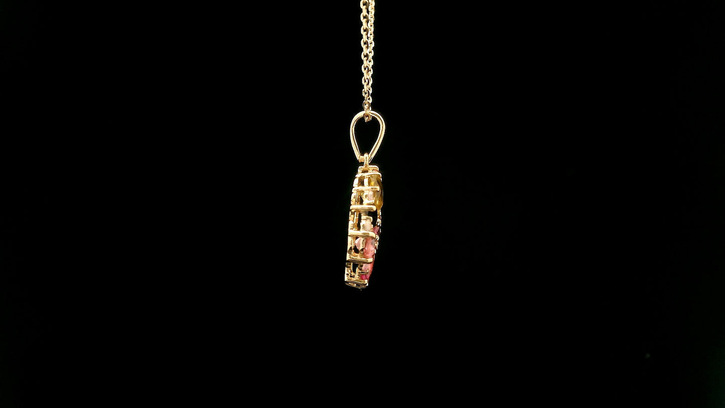 1.83 Ct Pear Tourmaline 14K Gold Pendant