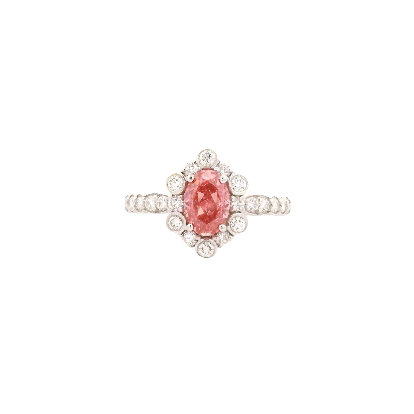 1.67 Carats Pink Lab Grown Diamond 14K Gold Ring
