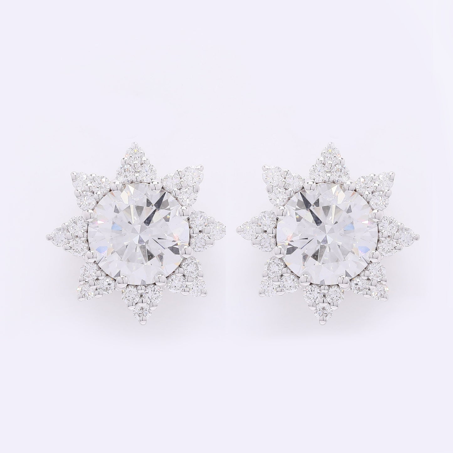 3.55 Carats Lab Grown Diamond 14K Gold Earrings