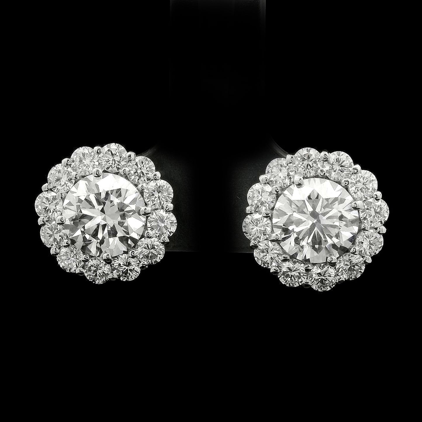 3.80 Carats Lab Grown Diamond 14K Gold Earrings