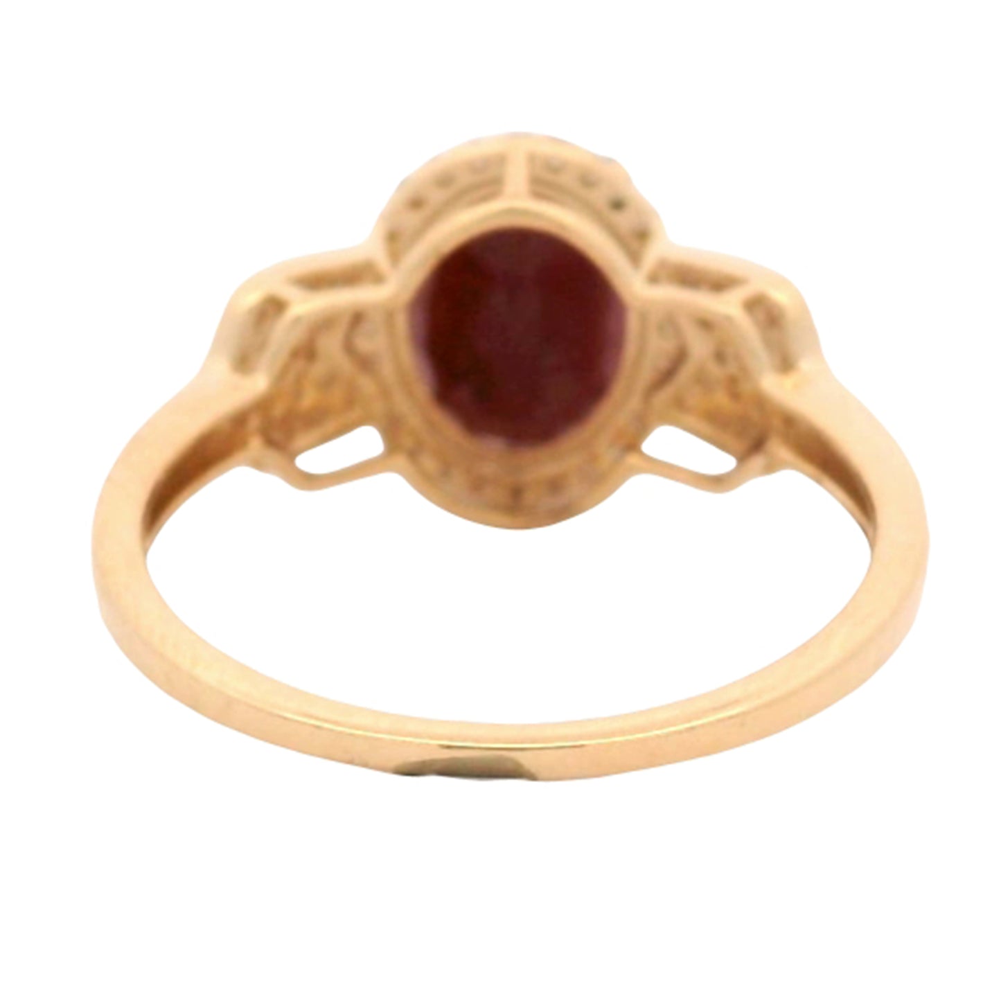 3.23 Ct Oval Mixed Cut Natural Corundum Ruby 14K Gold Ring