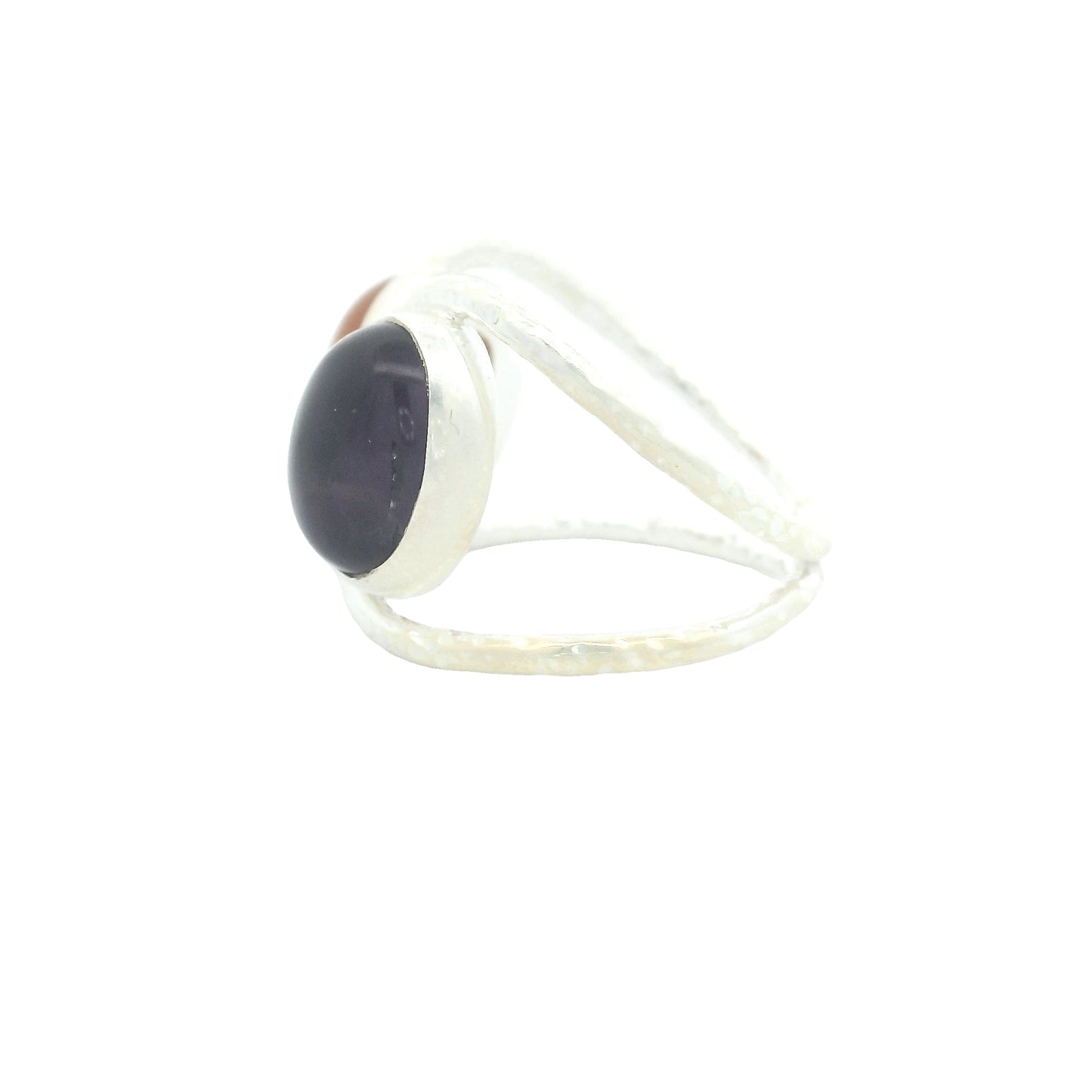 13.05 Ct Amethyst, Moonstone 925 Sterling Silver Ring
