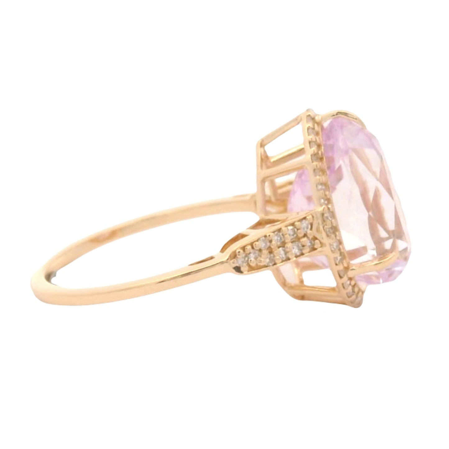 5.42 Ct Pear Kunzite 14K Gold Ring