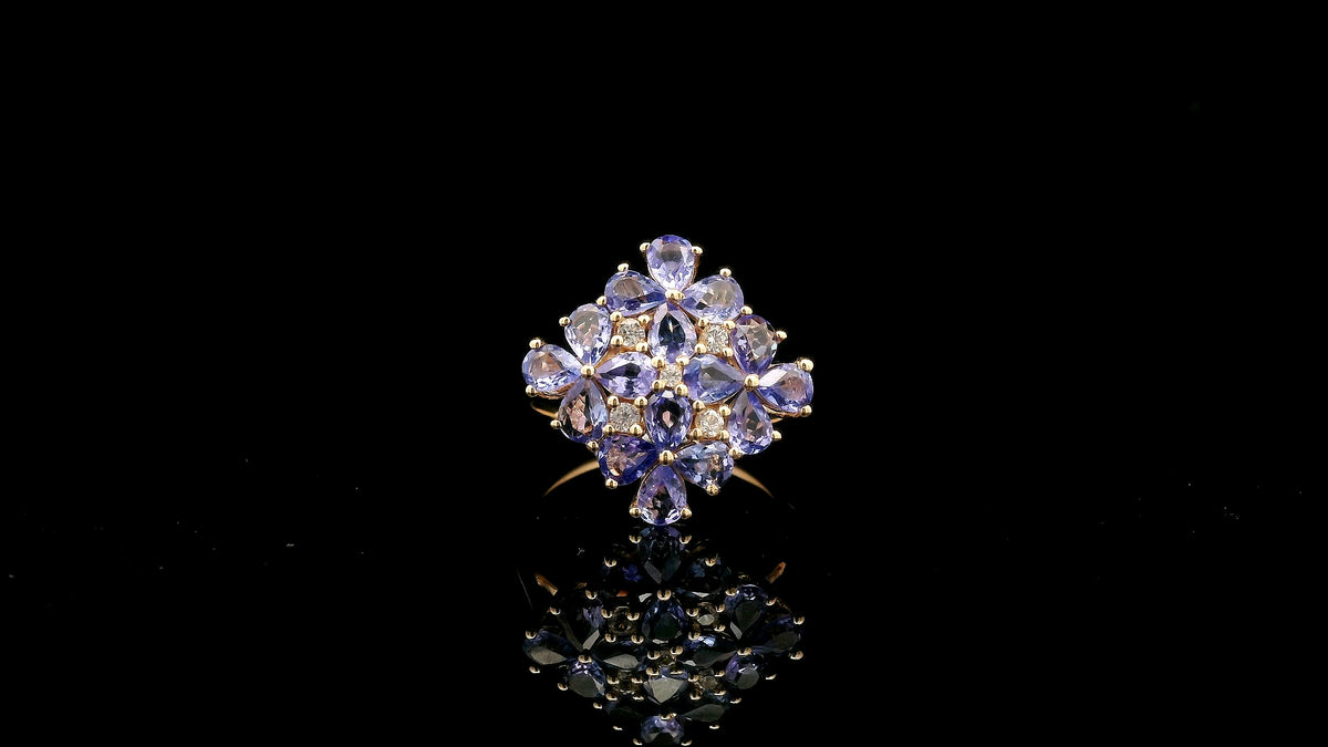 2.54 Ct Pear Tanzanite 14K Gold Ring