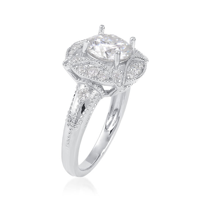 2.26 ct. t.w. Moissanite Ring in Sterling Silver. Size 5