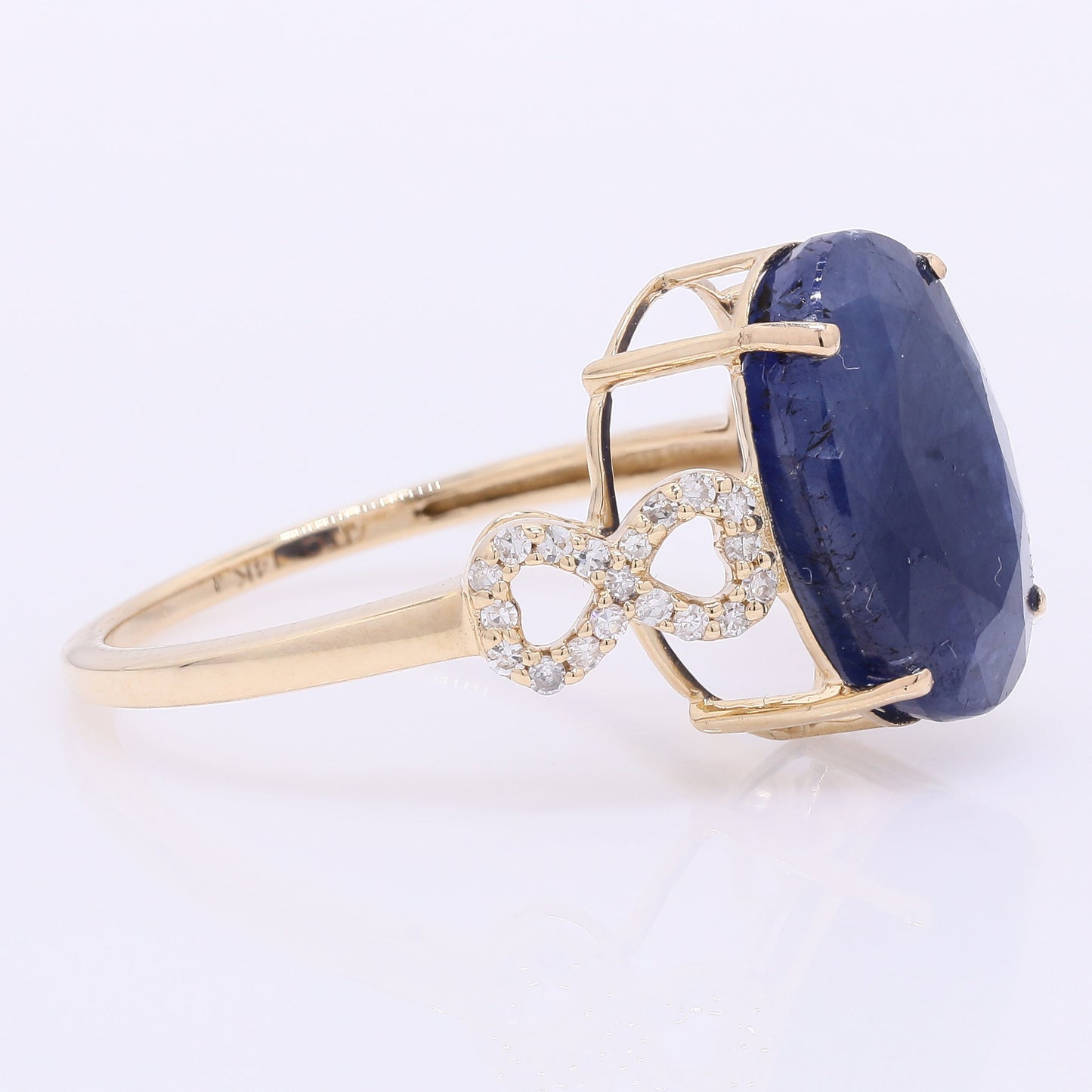 6.31 Ct Oval Natural Sapphire 14K Gold Ring