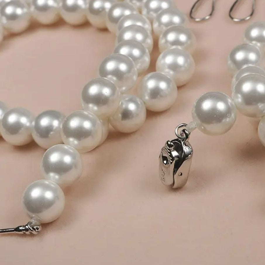 Imitation Pearl Gold Plated Brass Necklace