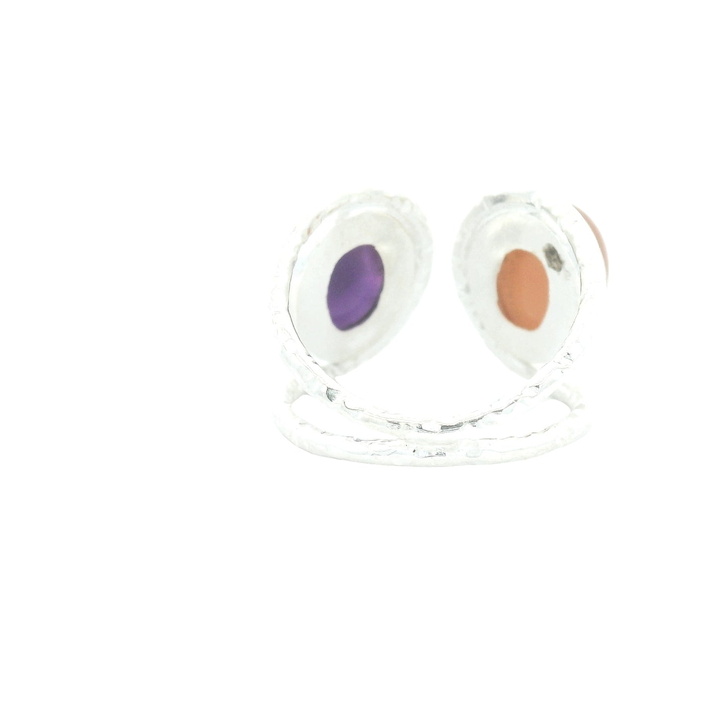 13.23 Ct Amethyst, Moonstone 925 Sterling Silver Ring