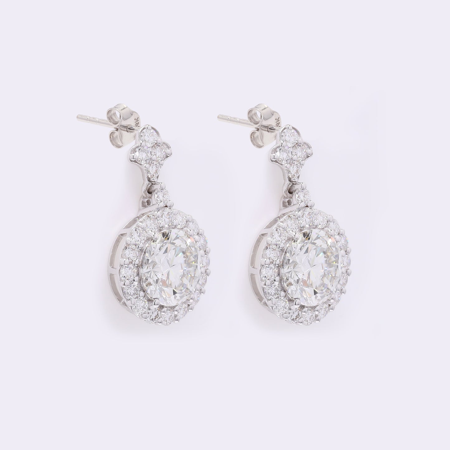 4.52 Carats Lab Grown Diamond 14K Gold Earrings