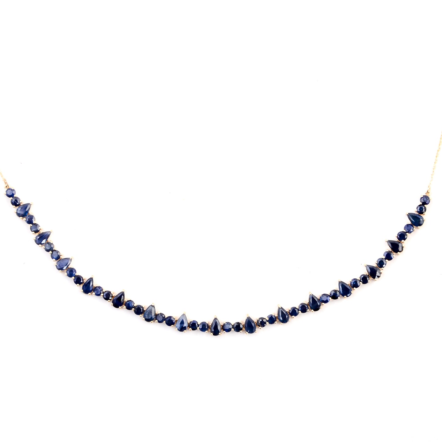 5.77 Ct Pear Sapphire 14K Gold Necklace