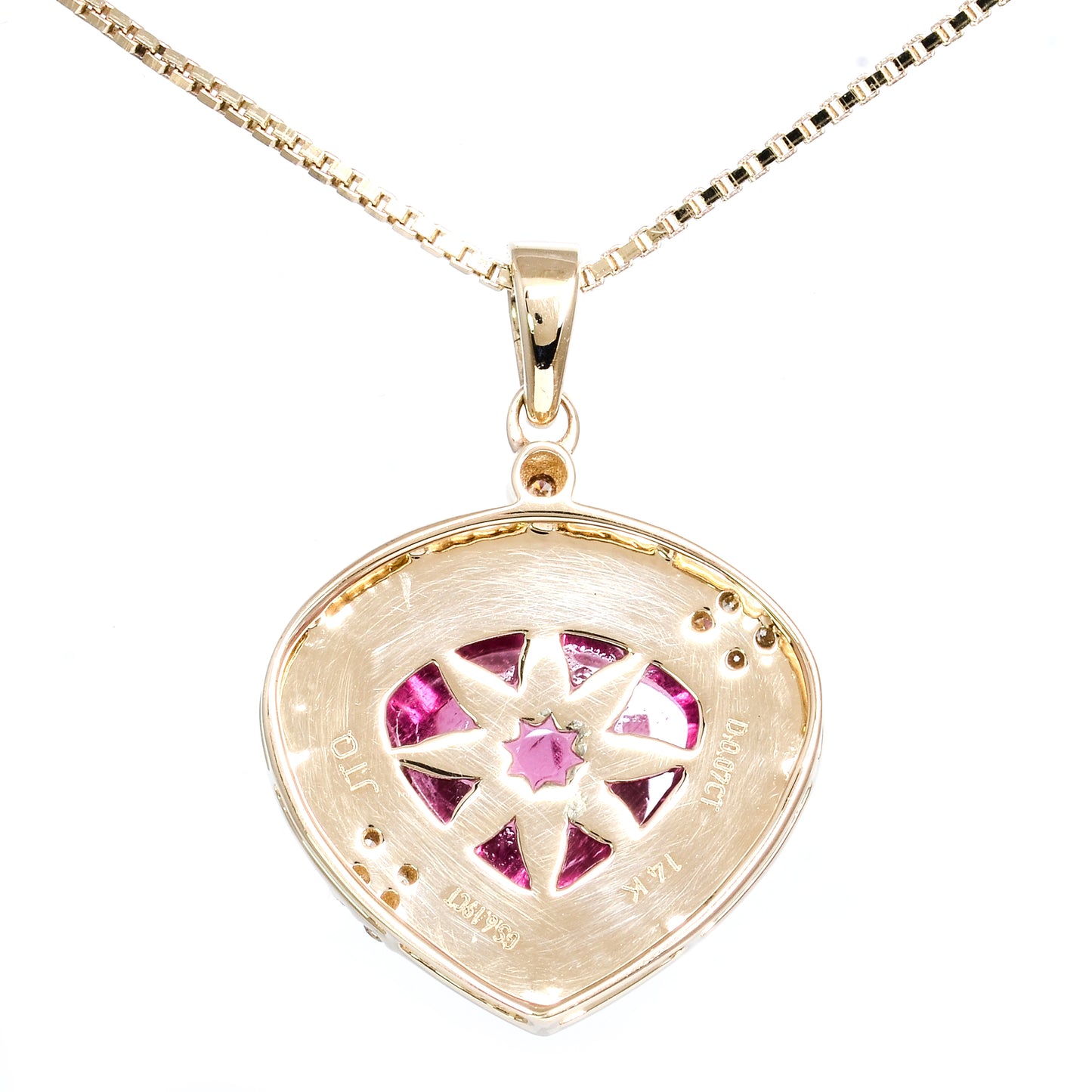 6.26 Ct Pear Cabochon Natural Tourmalines 14K Gold Pendant