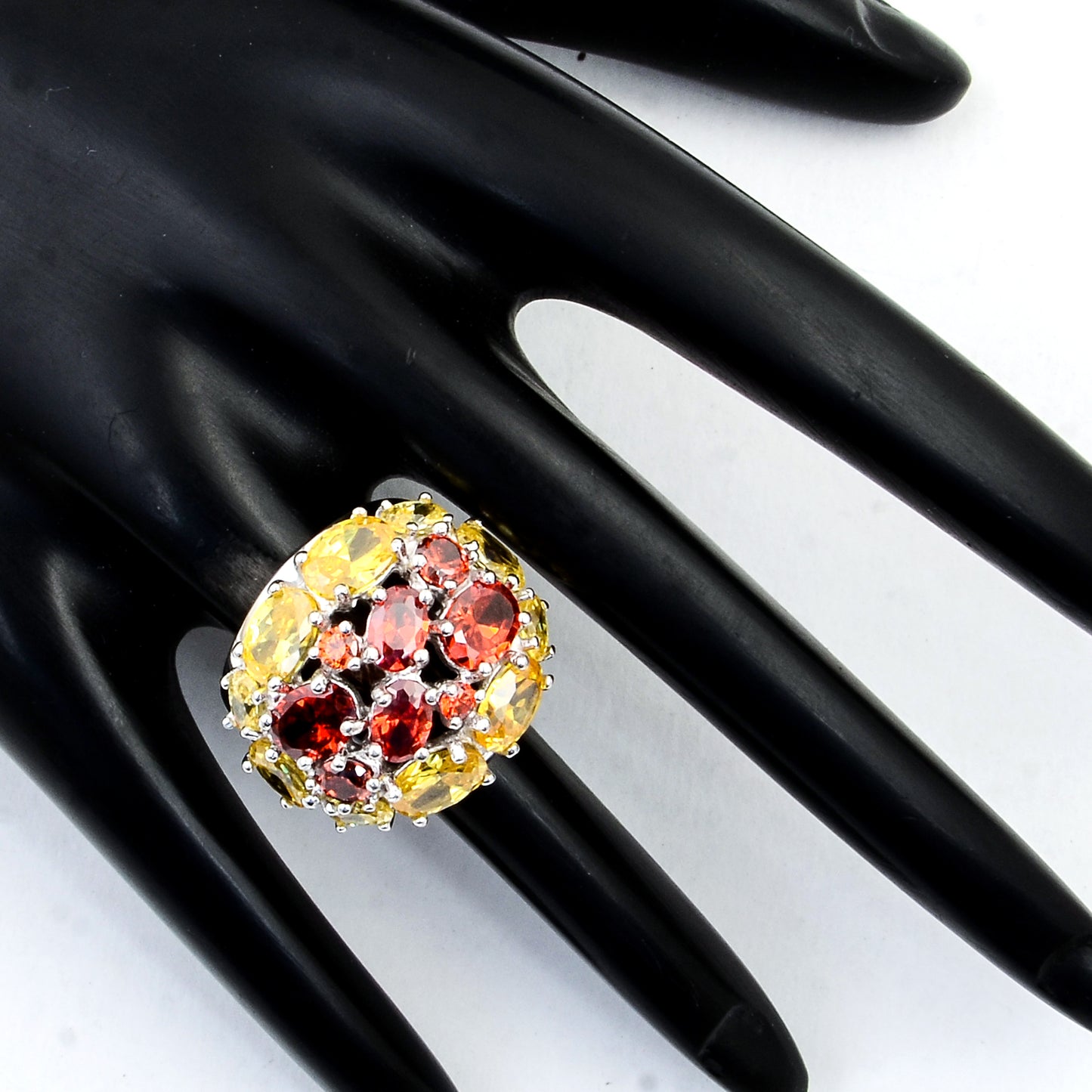 20.88 Ct Cubic Zirconia 925 Sterling Silver Ring