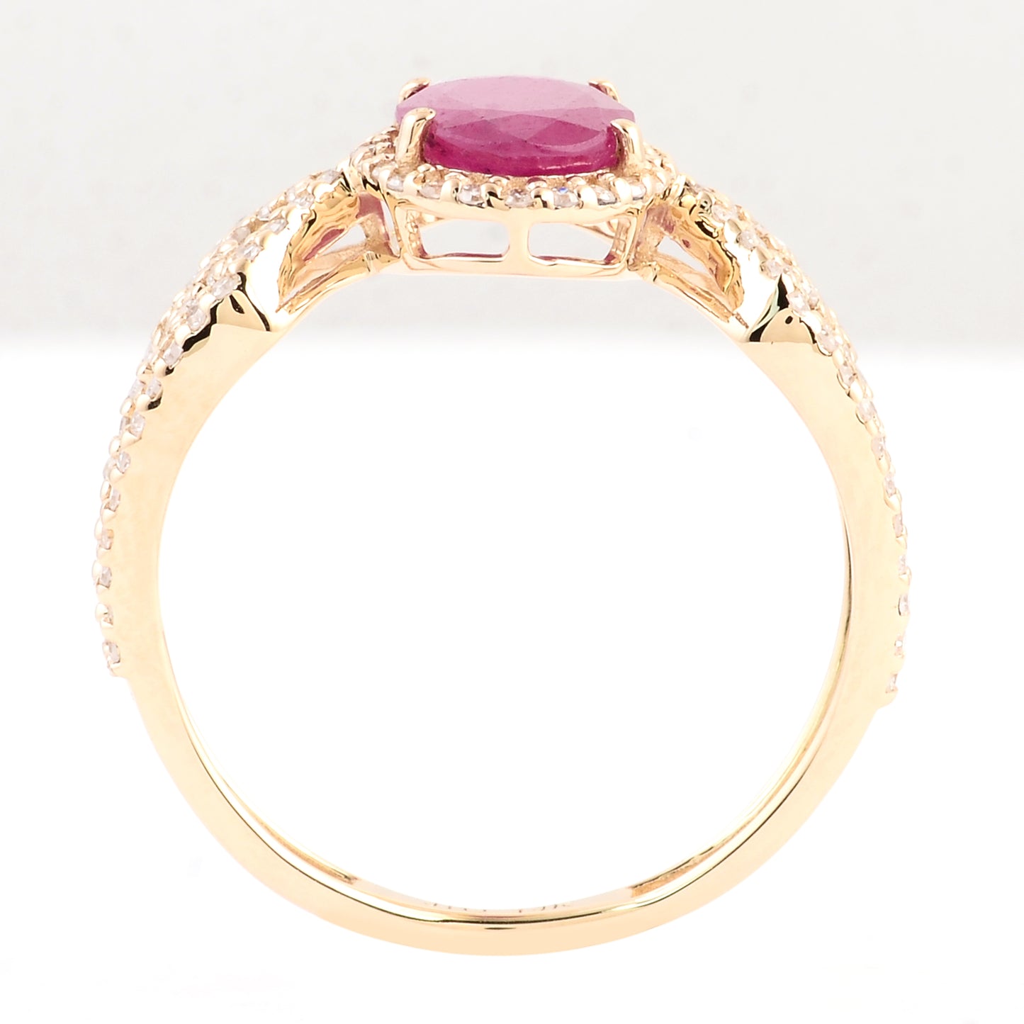 1.70 Ct Oval Mixed Cut Natural Corundum Ruby 14K Gold Ring
