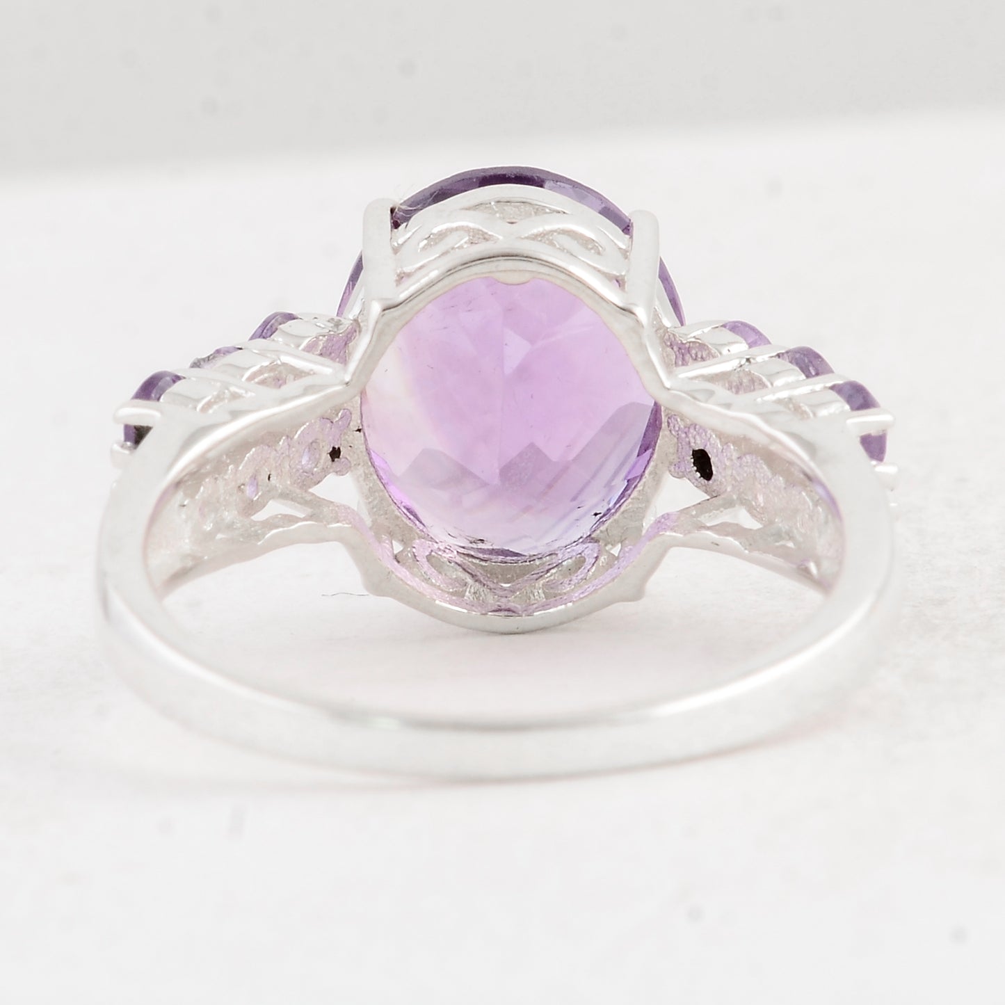 5.24 Ct Oval Amethyst 925 Sterling Silver Ring