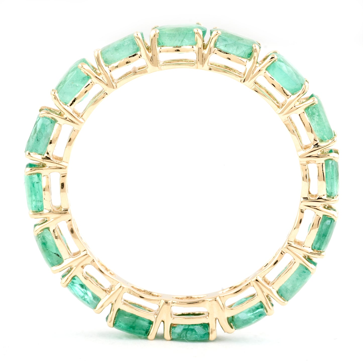 2.4 Carat Oval Mixed Cut Natural Beryl Emerald 14K Gold Ring