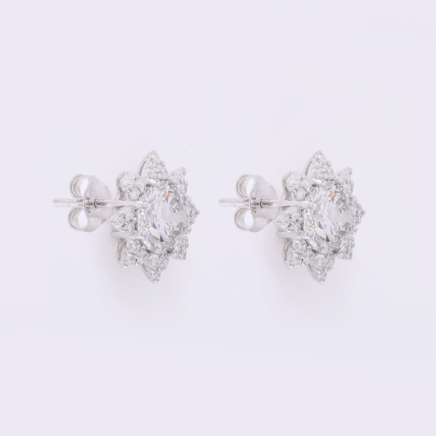 3.55 Carats Lab Grown Diamond 14K Gold Earrings