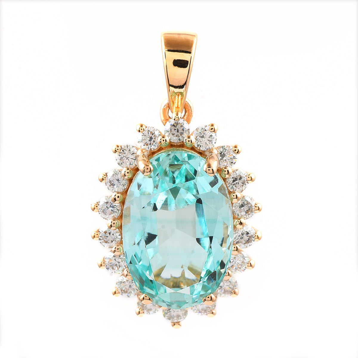 4.82 Ct Oval Emerald 18K Gold Pendant