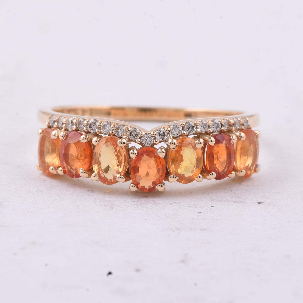 1.64 Ct Oval Natural Multi-Coloured Sapphire 14K Gold Ring