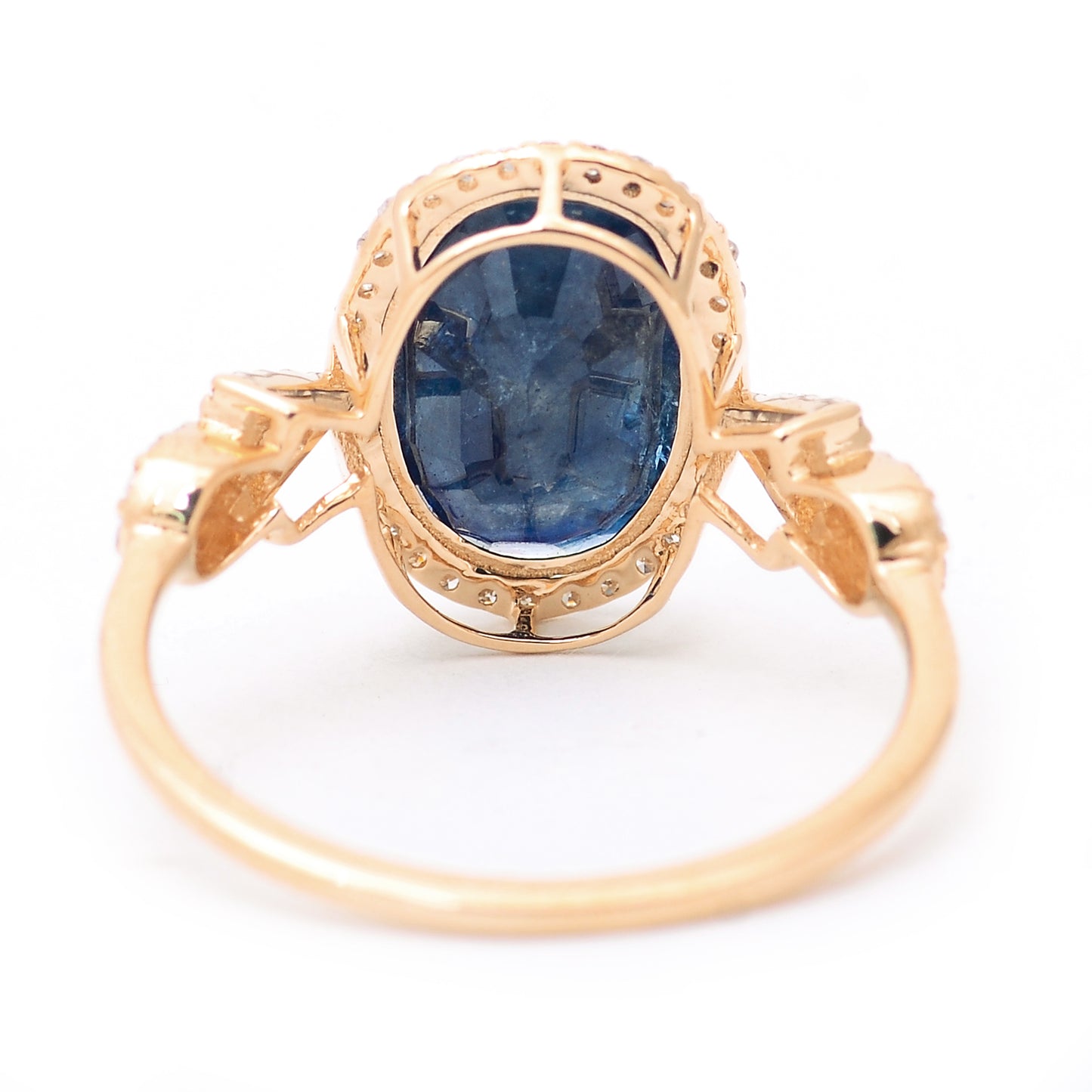 3.46 Ct Oval Mixed Cut Natural Sapphire 14K Gold Ring