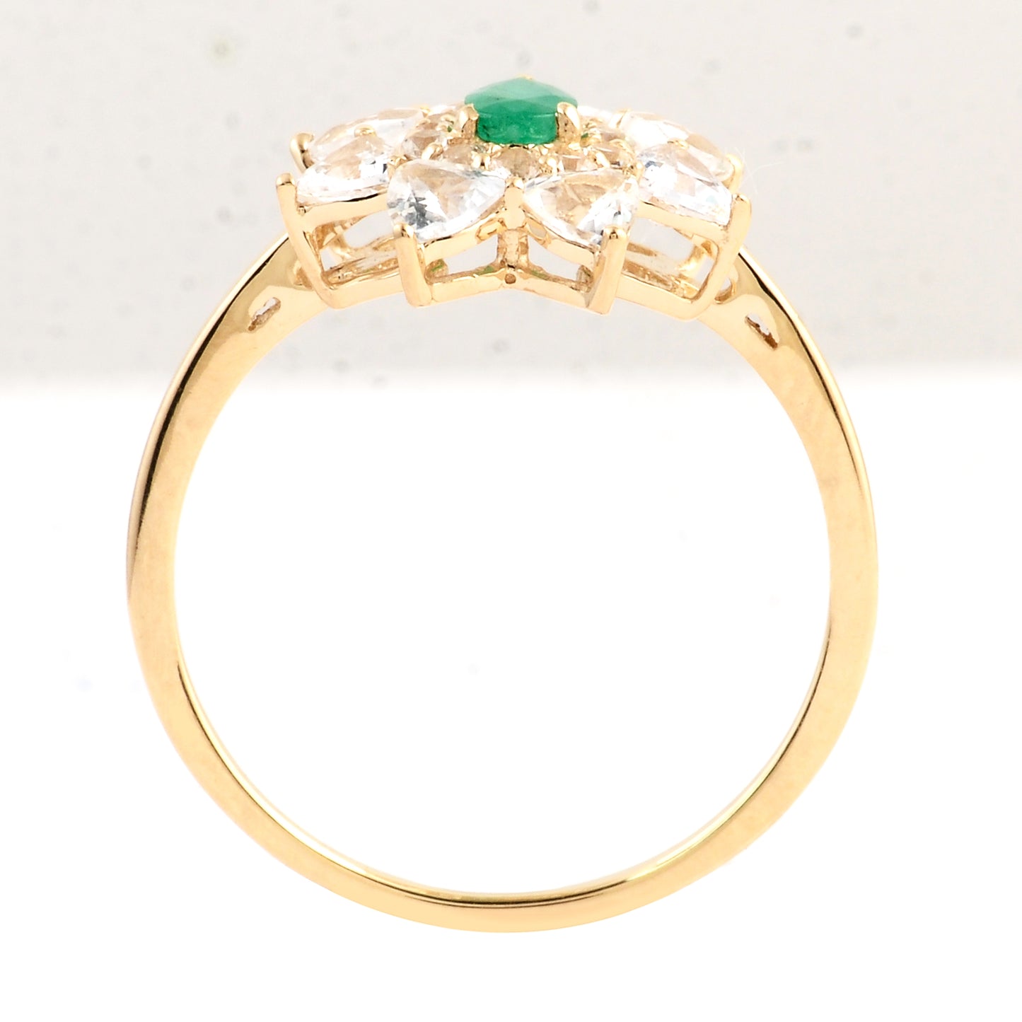 1.61 Ct Pear Emerald 14K Gold Ring