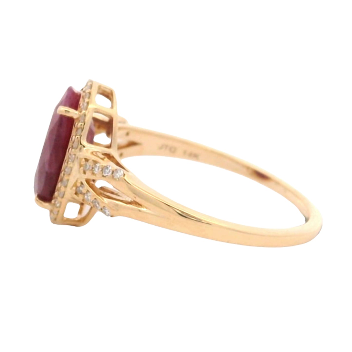 3.06 Ct Oval Mixed Cut Natural Corundum Ruby 14K Gold Ring