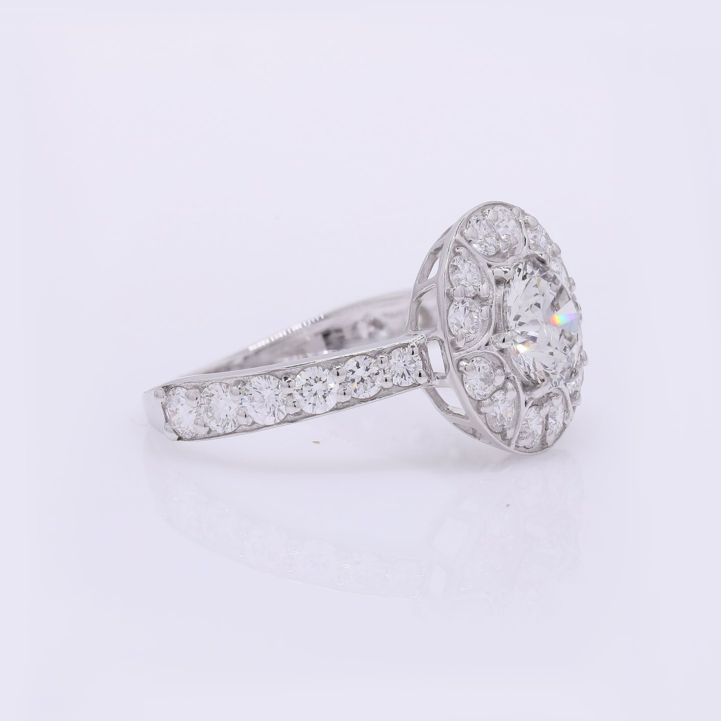 2.21 Carats Lab Grown Diamond 14K Gold Ring