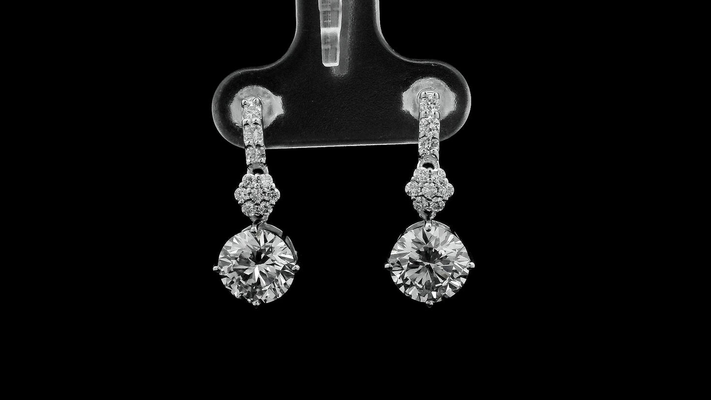 3.31 Carats Lab Grown Diamond 14K Gold Earrings